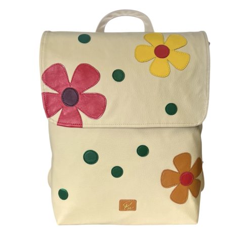 Virágos applikált “JANKA” hátizsák