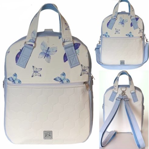 Pillangós textilbőr  “Rita” 4 az 1-ben táska/hátizsák