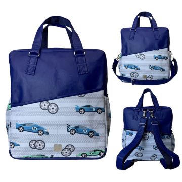 Autós “KITTI” 4 az 1-ben pelenkázó táska/hátizsák