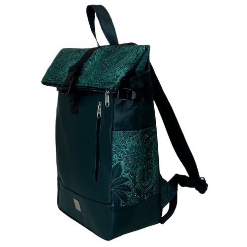 Palackzöld roll up laptop hátizsák/hátizsák
