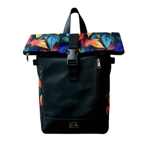 Színes leveles roll up laptop hátizsák/hátizsák