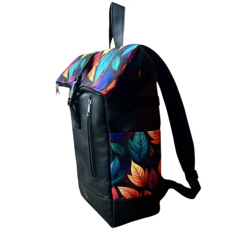 Színes leveles roll up laptop hátizsák/hátizsák