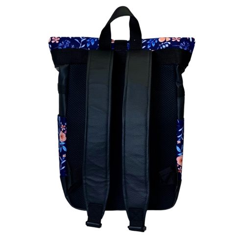 Rózsaszín virágos roll up laptop hátizsák/hátizsák