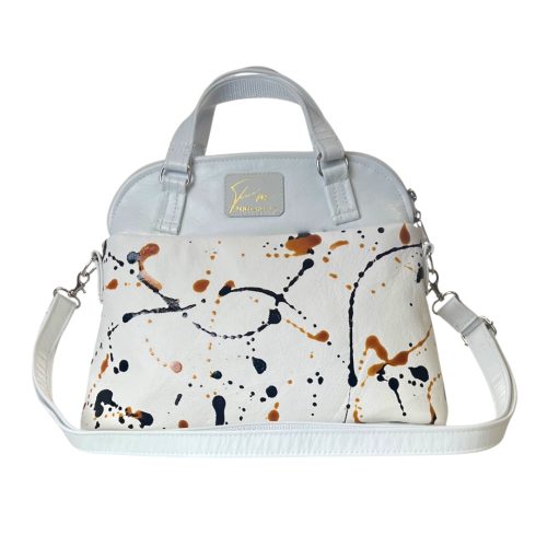 “Inspired by Pollock” bőr kézi és válltáska  (karamell)