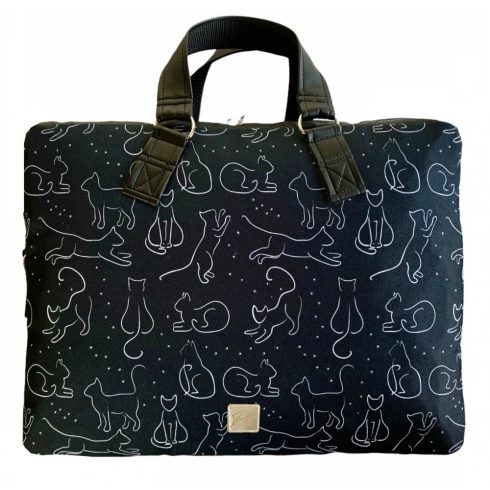 Fekete macskás “EDIT” laptop táska