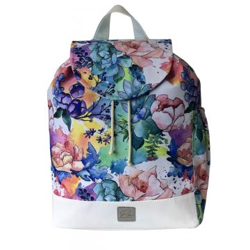 Akvarell virágos “JUDIT” fedeles hátizsák