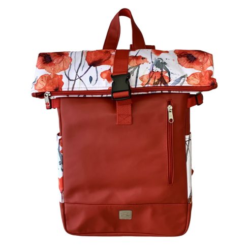 Pipacsos roll up laptop hátizsák/hátizsák