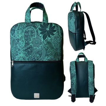 Palackzöld  “SZOFI” laptop hátizsák