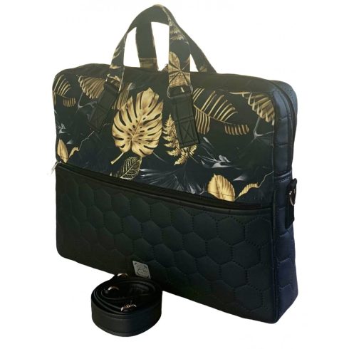 Fekete alapon arany pálmaleveles “EDIT” laptop táska