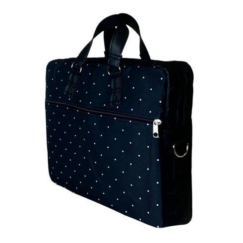 Fekete-fehér pöttyös “EDIT” laptop táska