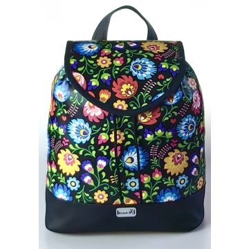Népi virágos “JUDIT” fedeles hátizsák