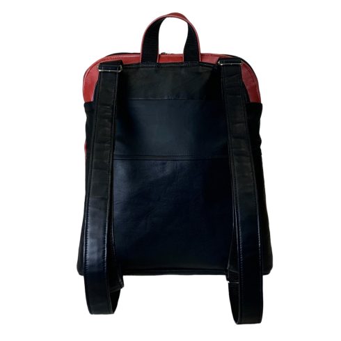 Piros tulipános bőr hátizsák