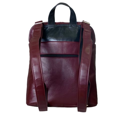 Bordó tulipános bőr hátizsák